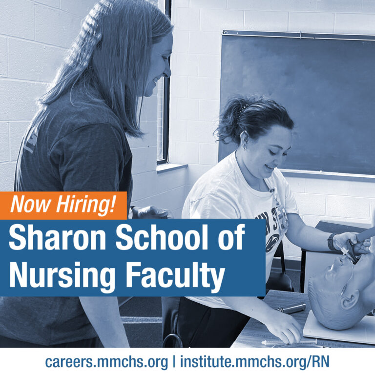 Graphic depicting a nursing instructor and student